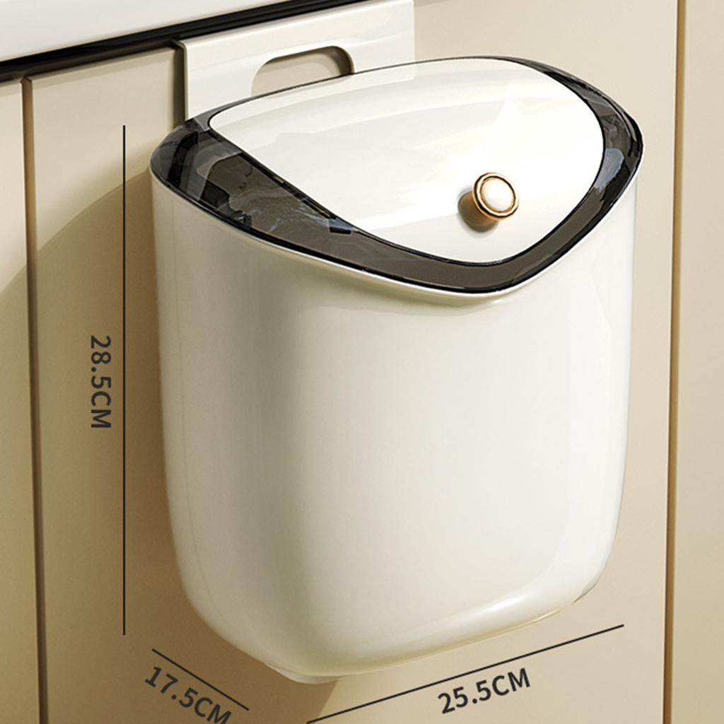 Hanging Small Trash Can Wall Mounted Punch Kitchen Compost Bin with Lid for Counter Top Under Sink Bathroom Living Room