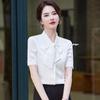 Women's Professional Short Sleeve Bow Blouse