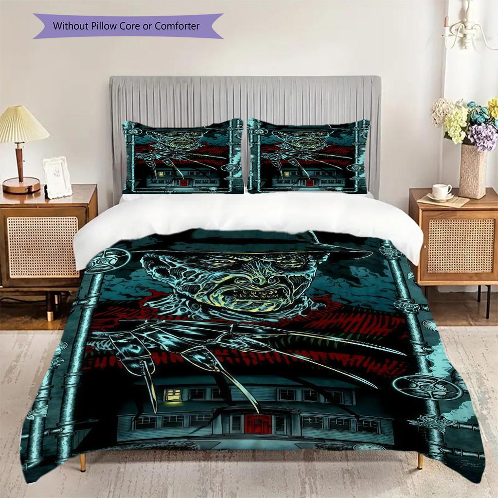 Horror Movie Characters Set Threepiece Set 1 Duvet Cover 2 Pillowcase Without Core Soft And Comfortable Bedding Set