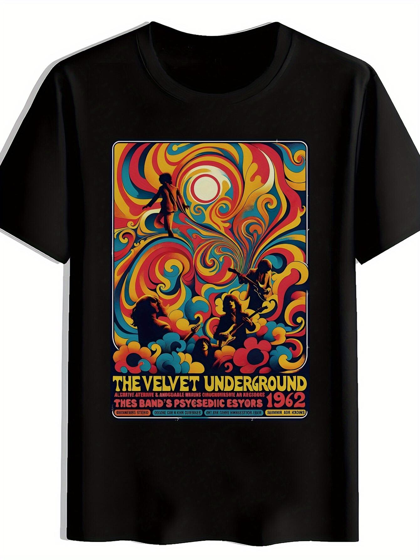 

Vibrant Psychedelic Rock Band Graphic T-shirt - Retro Concert Poster Design M