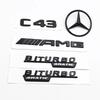 3D ABS Black C43 Logo Letters BITURBO 4MATIC Badge Car Rear Star Sticker BITrunk AMG Emblem For Mercedes Benz AMG W205 W206 C205