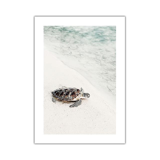 Scandinavian Nature Plant Palm Leaf Shell Beach Canvas Painting Poster Seaside Landscape Print Wall Art Picture Home Decoration