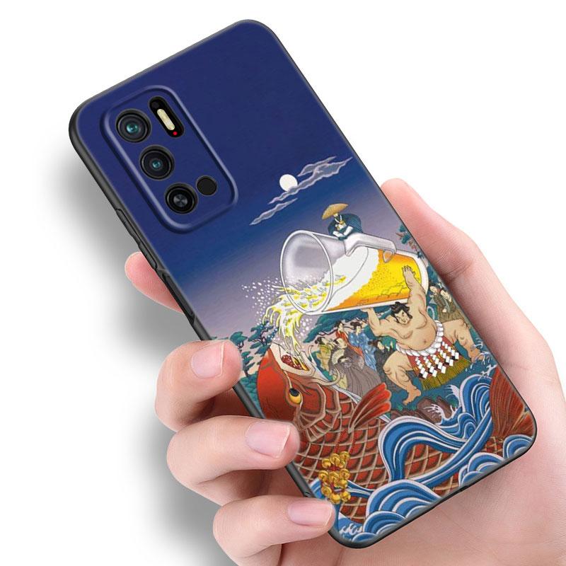 Anime-Telefonkasten im japanischen Stil für Xiaomi Redmi Note 7 8 9 10 Lite 11 11E 11T 12 Pro 11S 4G 10T 5G 8T 9S 10S TPU-Schwarzabdeckung