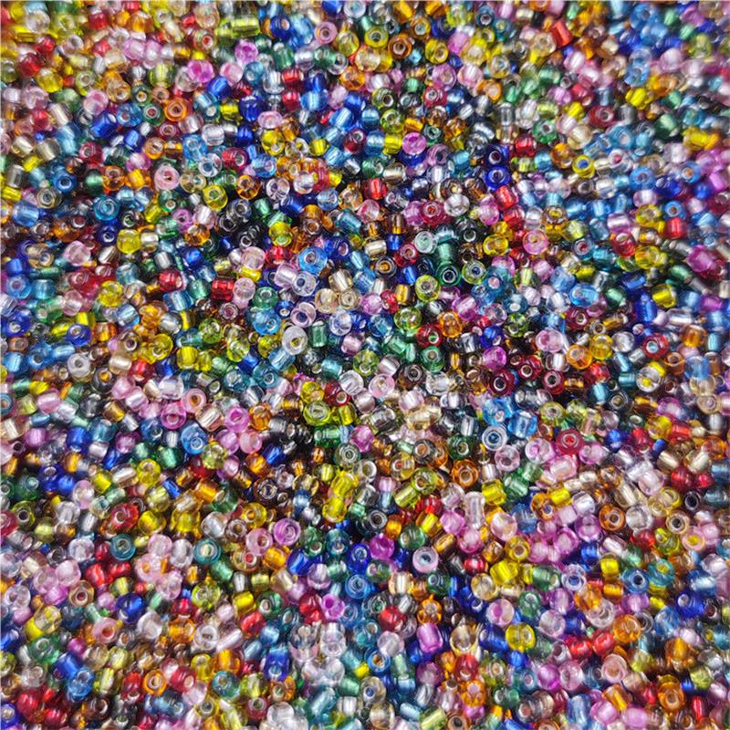 Fashionable Jewelry Making Loose Beads 3mm 4mm For Necklace Bracelet Mini Seed Glass Beads Candy Color Pendant Silver Plated DIY
