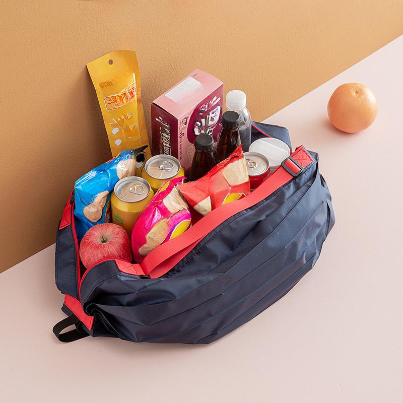 Supermarket Grocery Bag Portable Tote Spring Roll Bag Organizer Large Capacity Storage Bag Folding Shopping Bag