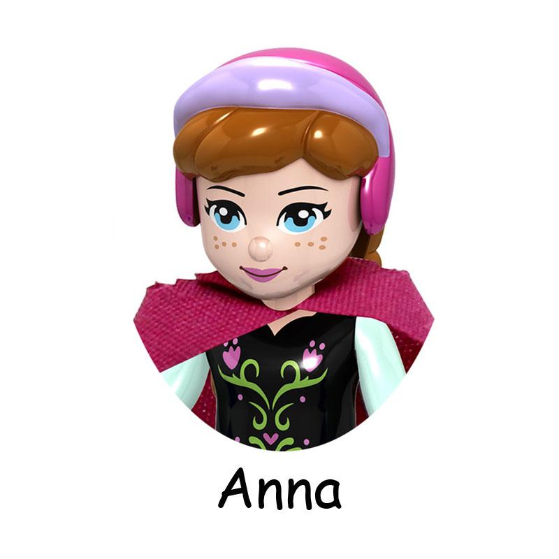 Non-Toxic Fairy Tale Princess Children Belle Beast Cinderalla Anna Olivia Model Figure Blocks Construction Building Bricks Toys For Children