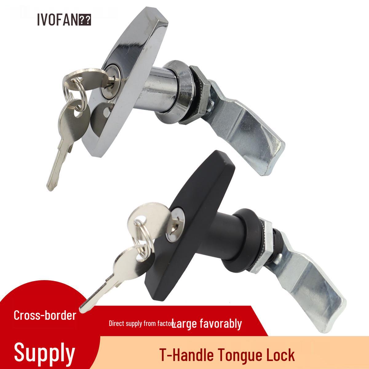 

Zinc Alloy T-Handle Swivel Lock for RV Trailers and Toolboxes 1-Pack Black
