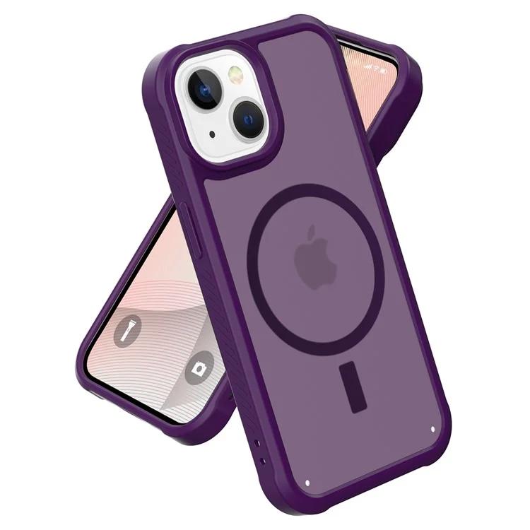 

GW20 For iPhone 15 Plus Matte Case Compatible with MagSafe TPU+PC Phone Cover - Dark Purple