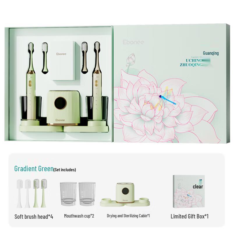 Ebonee P10 Series Sonic Electric Toothbrush 2-Pack Gift Set