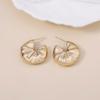 Vintage Round Summer Leaves Irregular Pleats Hammered Earrings Personality Versatility Simple Fashion Earrings