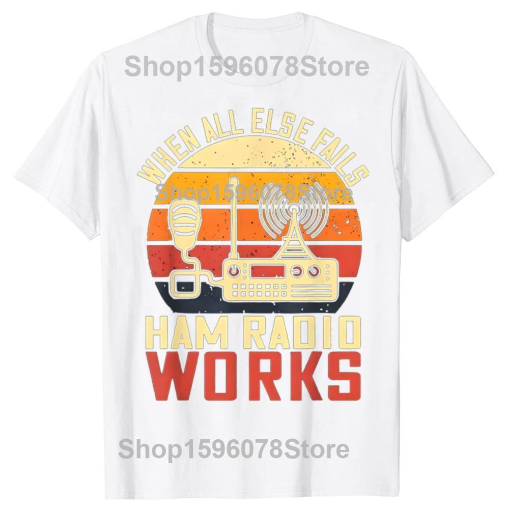 Funny Amateur Ham Radio Graphic T-shirts Men Women's Fashion Casual Tshirt 100% Cotton Loose Oversized T Shirt