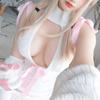 SHLYMP sweater Lolita knit back open chest sweater sexy cosplay erotic extreme lewd high neck fashion costume maid dress maid dress dumpling girl