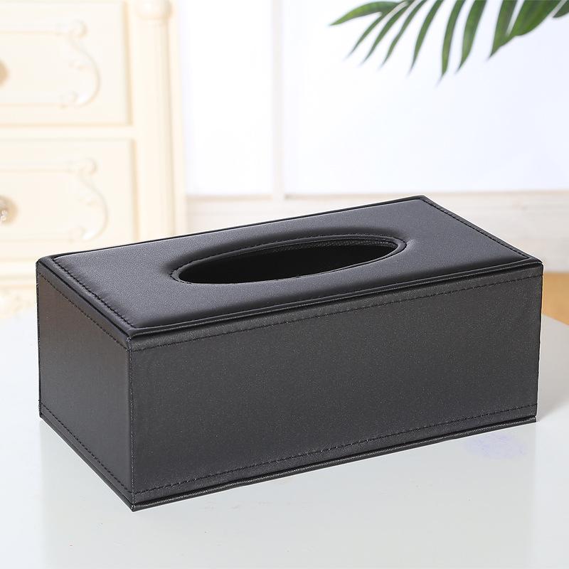 Simple PU Leather Tissue Box for Home, Hotel, or KTV with Custom Logo