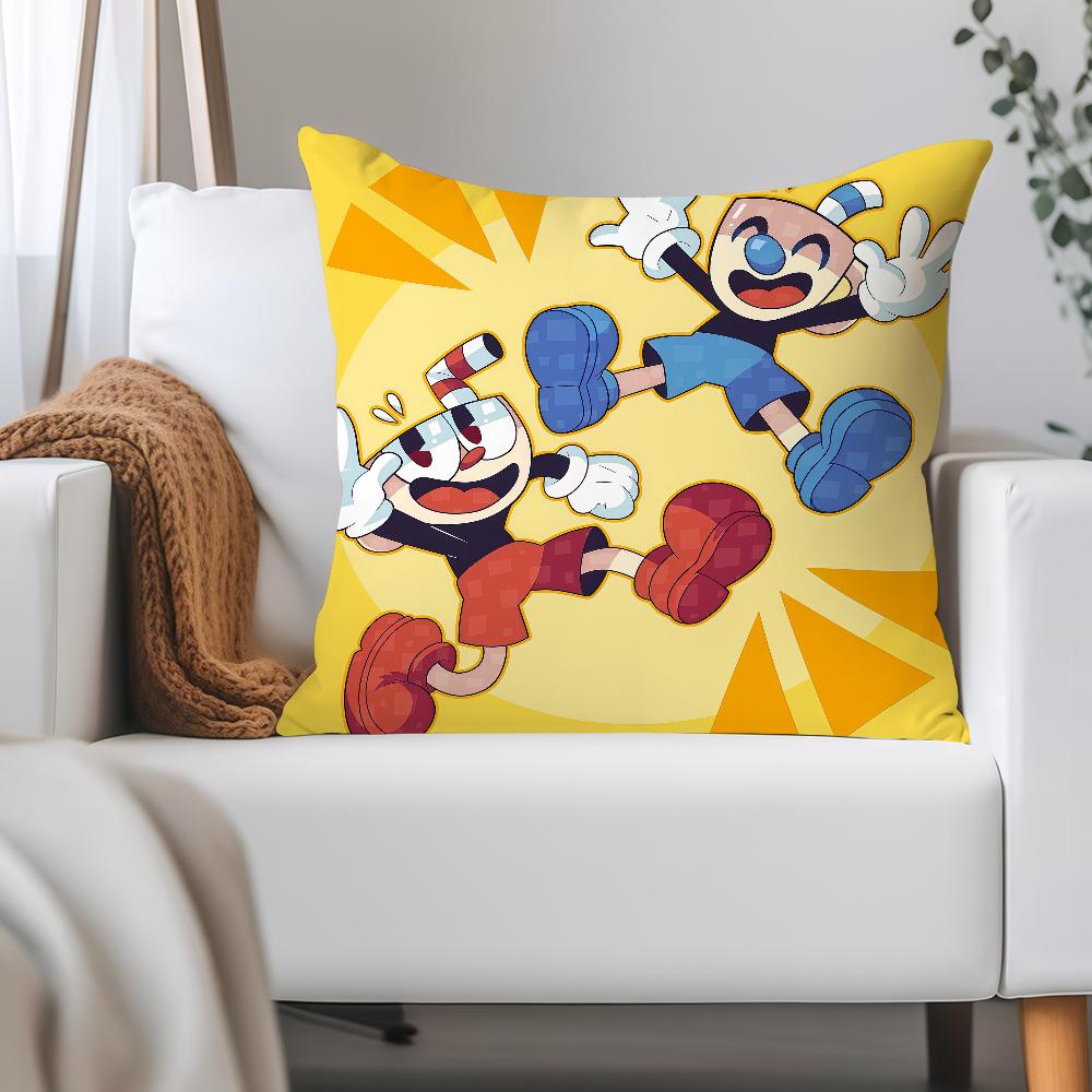 Funny Game C-Cuphead Pillow Case Applicable Space For Guest Rooms Interiors Cars Office House Decoration