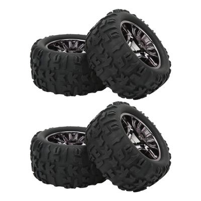 4PCS RC Rubber Tires Strong Cushioning Wear Resistant Replacement Rubber Tires for Traxxas Maxx
