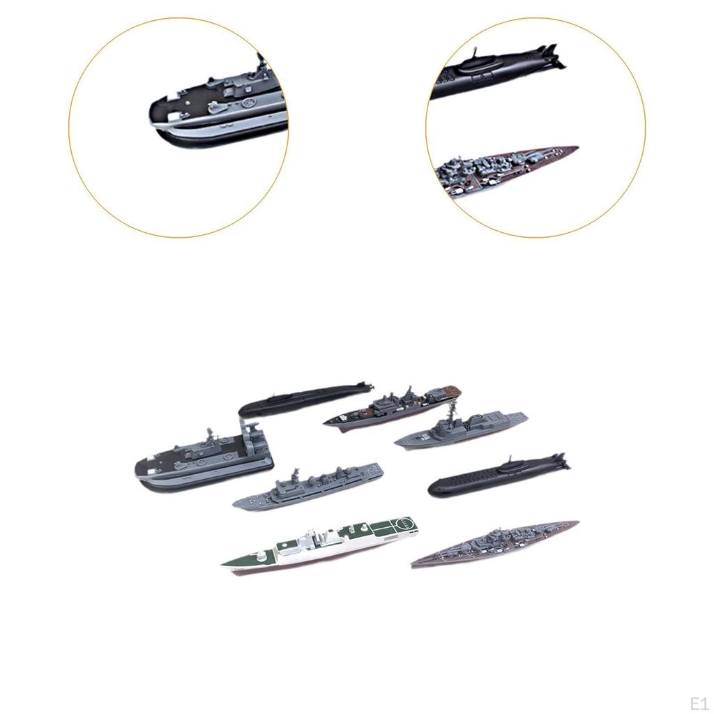 8 Sztuk Model Statku 4D Zabawka Symulacja Rękodzieło Miniaturowy Statek Puzzle Okręt Wojenny dla Dzieci