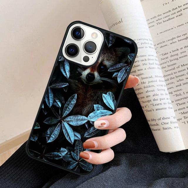 Kawaii Baby Raccoons Racoons Phone Case Back Cover for iPhone 17 Air 16 15 14 13 11 12 Pro Max Plus Fundas Coque