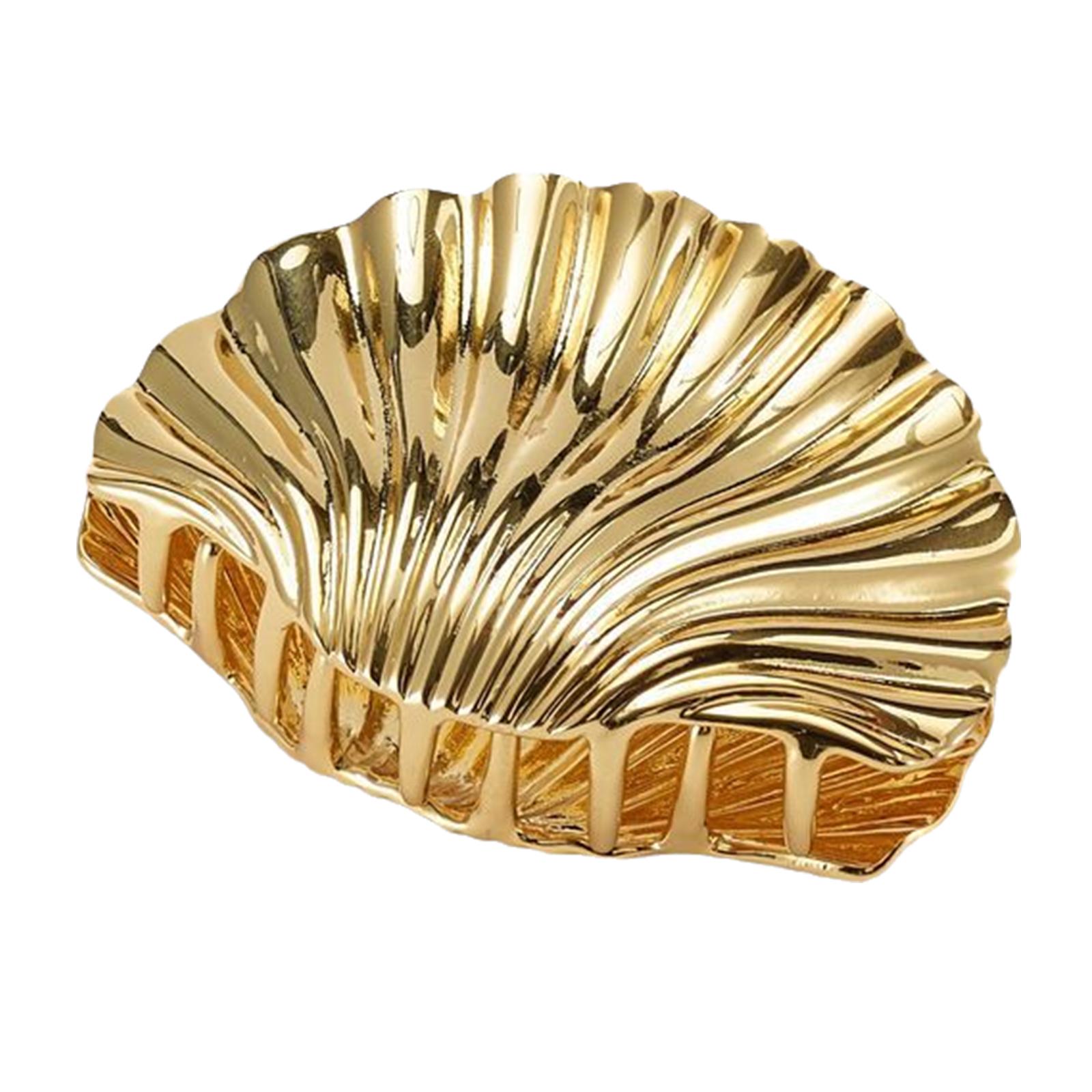 

Винтажные металлические зажимы для волос, заколки для волос, стильные крабы для волос, уникальная заколка для волос в виде ракушки, шарм для легких причесок и быстрой укладки S золотой