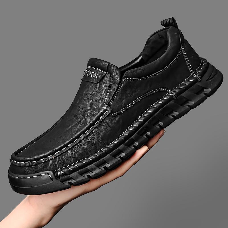 Handmade Casual Leather Shoes Men Loafers Leather Boots Men Shoes Comfortable Ankle Boots For Men Large SizeTooling Shoes