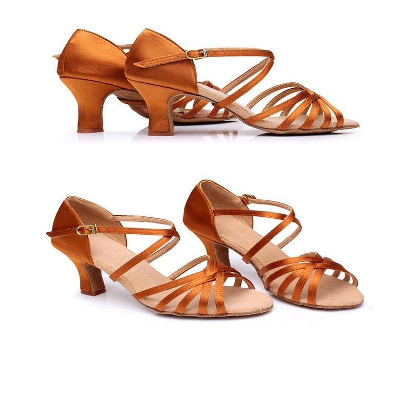 Chic 5 Cm High Heel Adult Female Latin Dancing Shoes With Golden Ratio Design