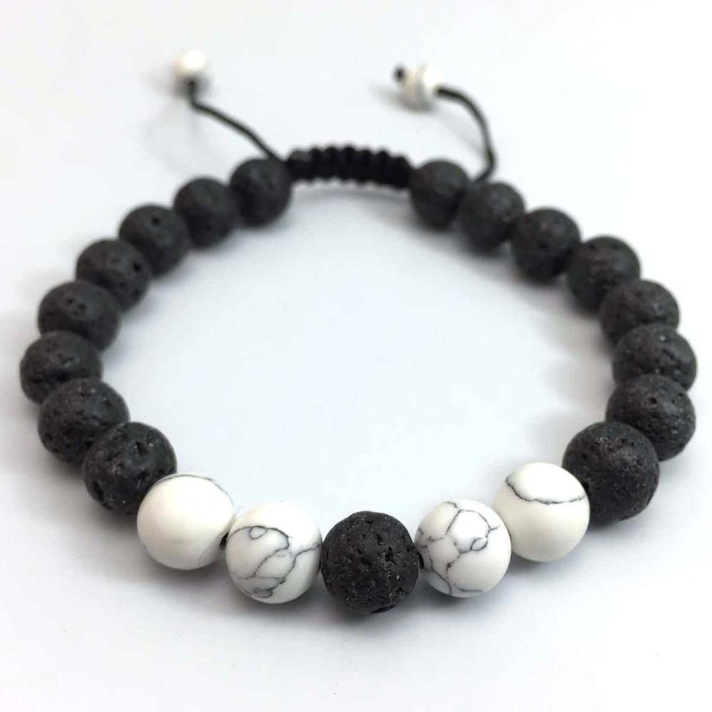European & American Style Tiger Eye & Volcanic Rock Beaded Wish Bracelet, 10mm, New Design