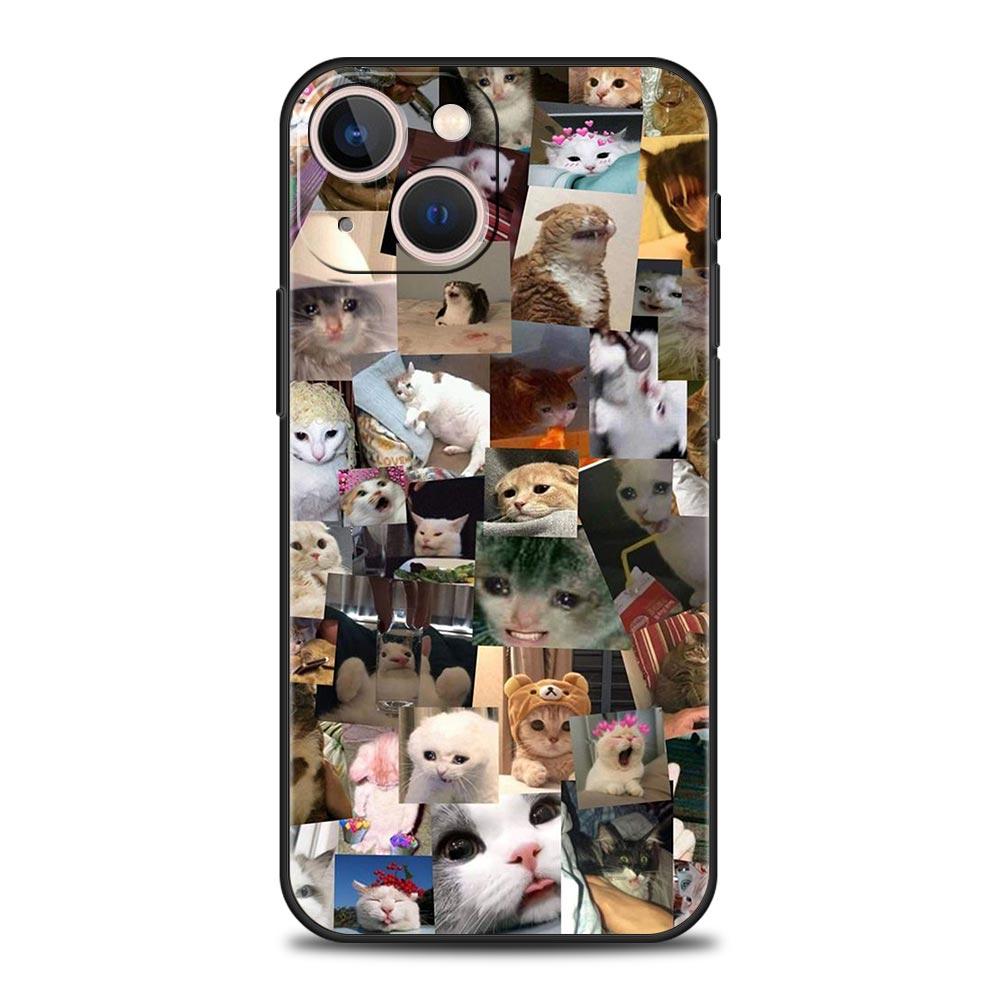 Cute Cat Photo Collage Print Phone Case for iPhone 17 16 15 14 13 12 11 16E Series Pro Max Plus Double Layer Protection