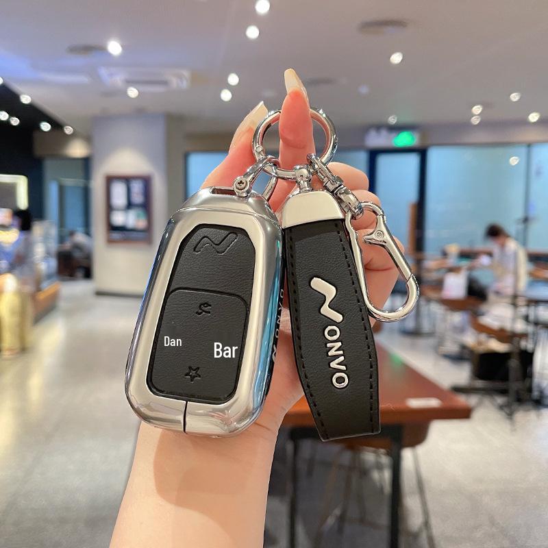 Compatible with Leto L60 and 2025 NIO Leto L90 metal leather car key covers.