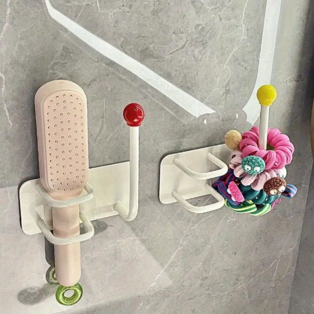 Punch-Free Self-Adhesive Hair Dryer Holder Wall Mount Multifunctional Storage Rack Space Saving Bathroom Organizer Bracket