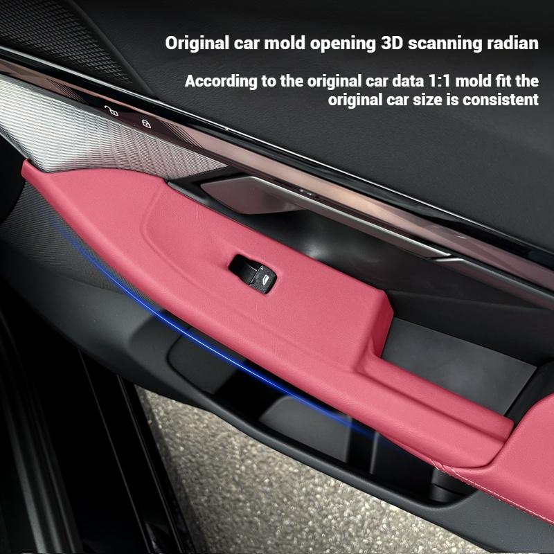 Car Inner Door Handle Stickers For BMW 5 Series G60 i5 2025 2025 Window Switches Panel Pull Cover ABS Leather Front  Accessor