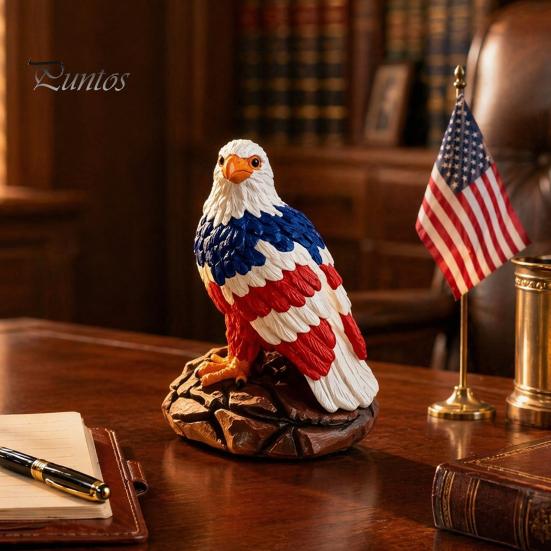 Patriotic Table Lamp USB Powered Red White Blue Eagle Lamp, 250th Anniversary Desktop LED USA Tribute Light, Decorative Independence Day for