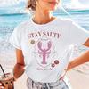 Ladies' O-Neck New Top Printed Lobster Pattern Beach T-Shirt Casual Style Short Sleeved Clothing Travel Regular Popular T-Shirt