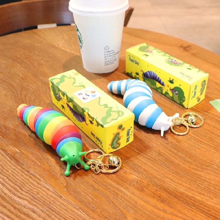 Slug Fidget Toy Keychain Slug Puzzle Peristalsis Funny Caterpillars for Adult