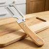 Multi-functional Wooden Handle Stainless Steel Peeler & Melon/Scallion Slicer