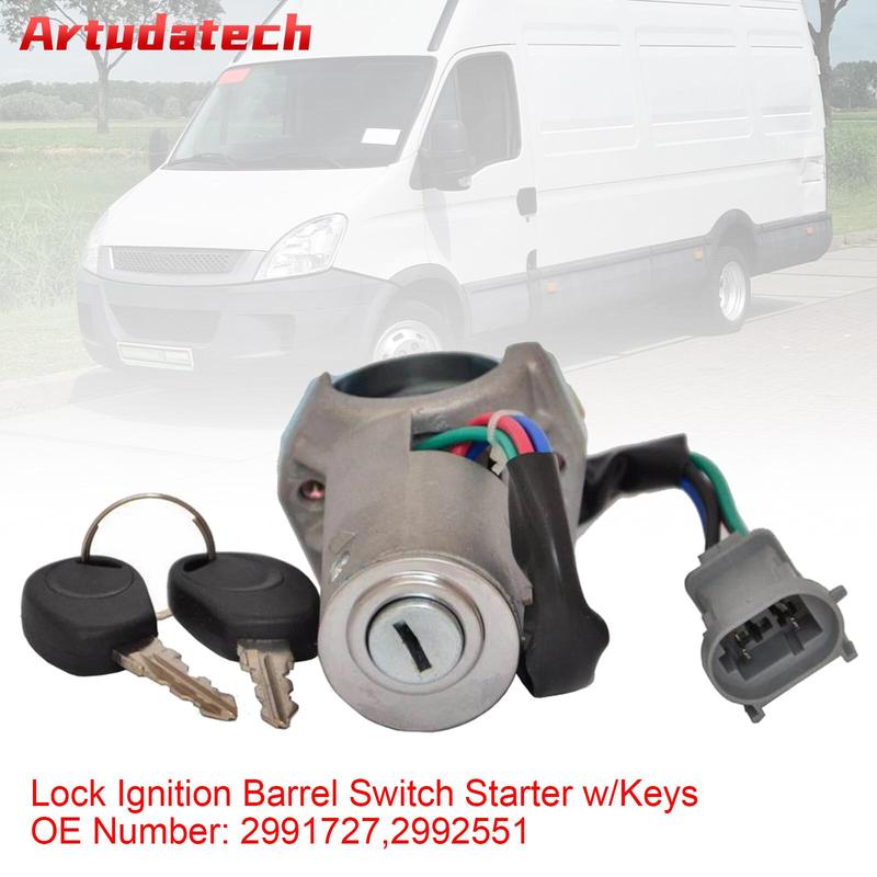Artudatech Lock Ignition Barrel Switch Starter w/Keys 2991727 For Iveco Daily Mk3 99-06 Car Accessories