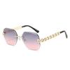 Unisex Retro Frameless Sunglasses With Gold Metal Frame Uv400 For Beach And Outdoor Activities