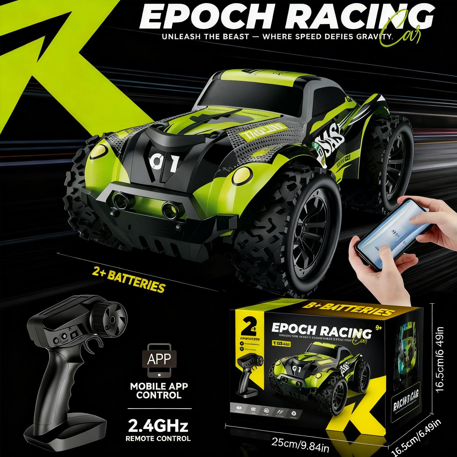 

2.4GHz RC Car Off-Road Vehicle with Mobile APP Control LED Lights 1:20 Scale High Speed Remote Control Racing Toy for Boys Gift зелений