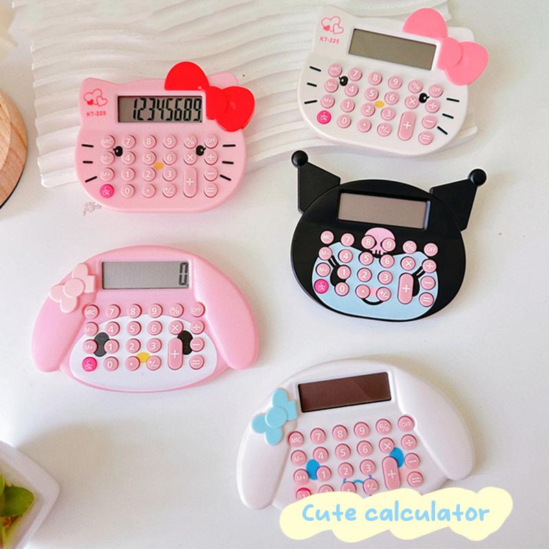 Cartoon Anime Kawaii Kt Cat Kuromi Cinnamoroll Purin Melody Calculator Portable Multifunctional Calculator Office Supplies