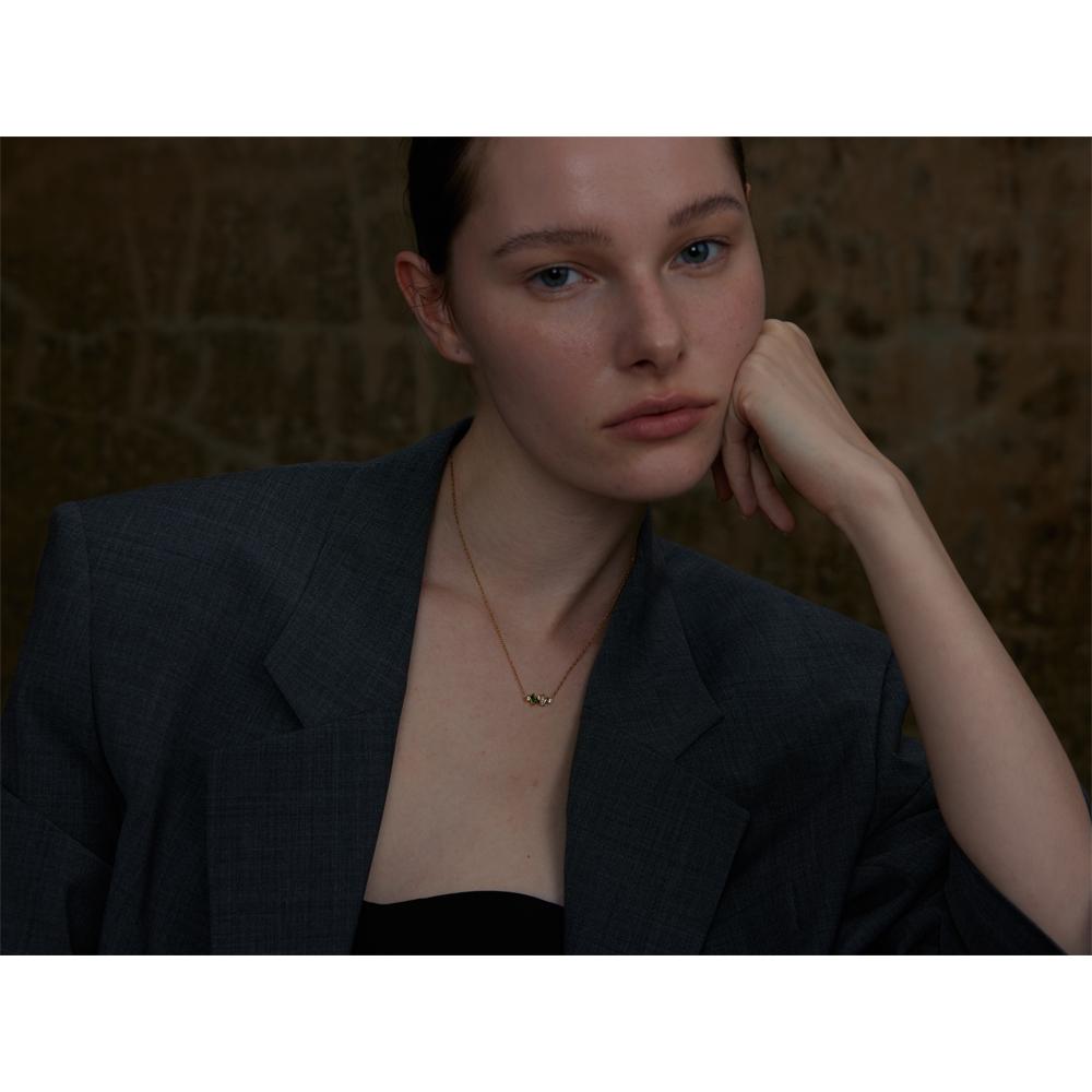 Yhpup Exquisite Colorful Cubic Zirconia Small Square Necklace Pendant Stainless Steel Delicate Fashion Jewelry Wholesale