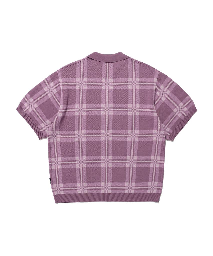 NICEGHOSTCLUB Check Pk Half Knit_Purple(Ng2Emuk640A)