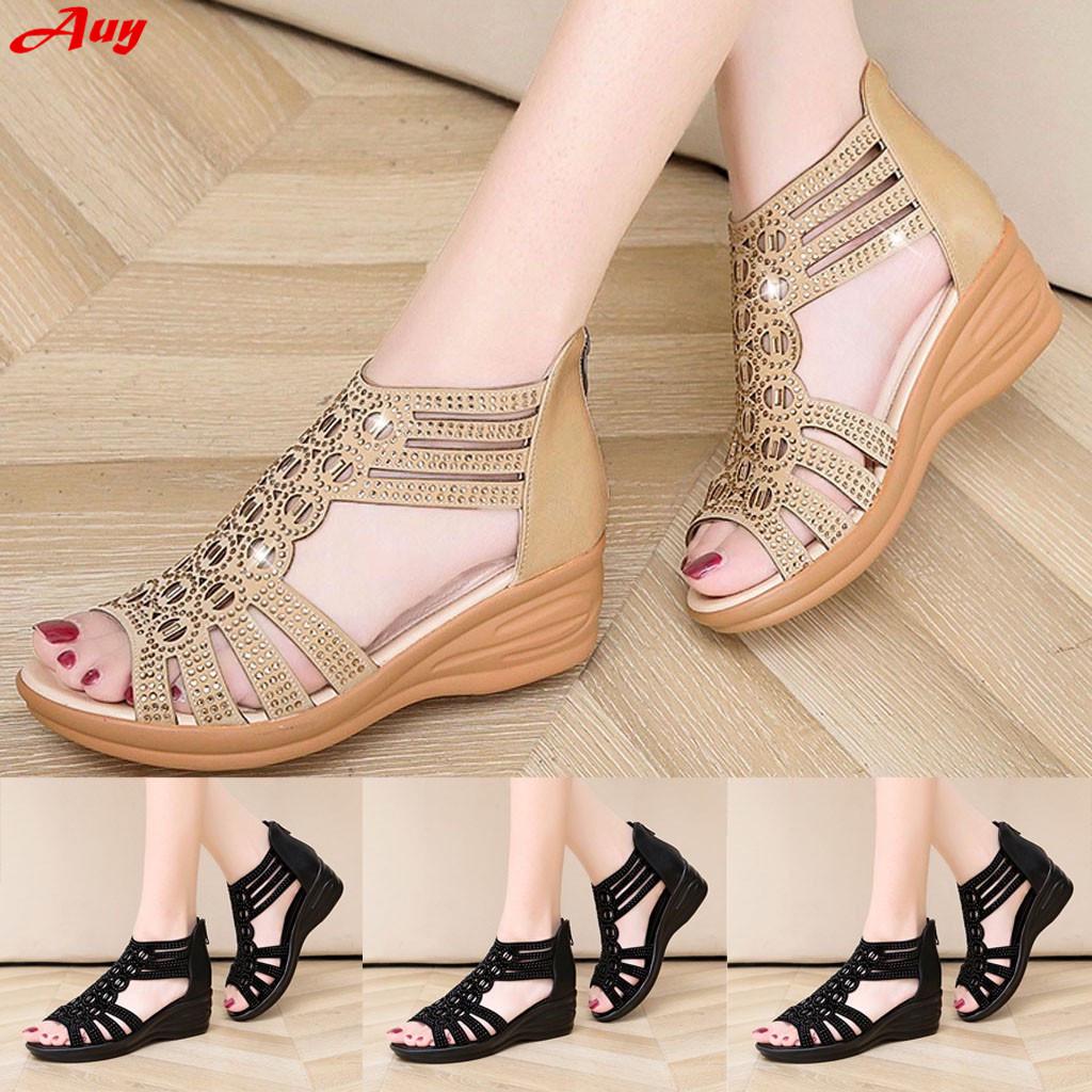 

LL-Женские сандалии Летняя повседневная обувь с застежкой-молнией