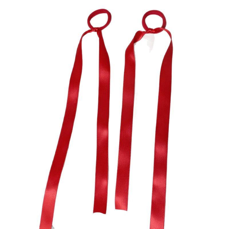 Nezha-Inspired Red Ribbon Hair Tie - Ge Manqi Style Competition Hair Accessory
