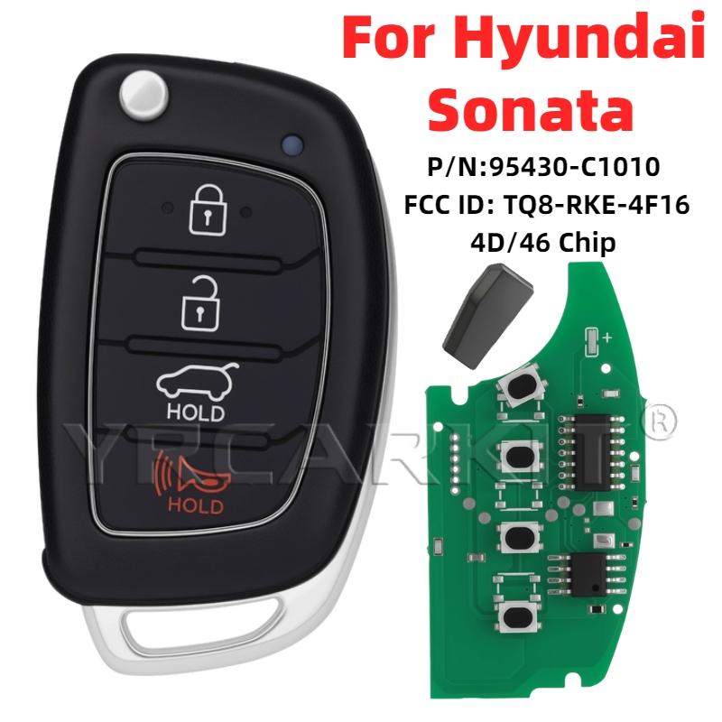 For Hyundai Sonata 2014 2015 2016 2017 2018 2019 Flip Remote Car Key Fob 433MHz 46 4D Chip 95430-C1010 FCC ID: TQ8-RKE-4F16