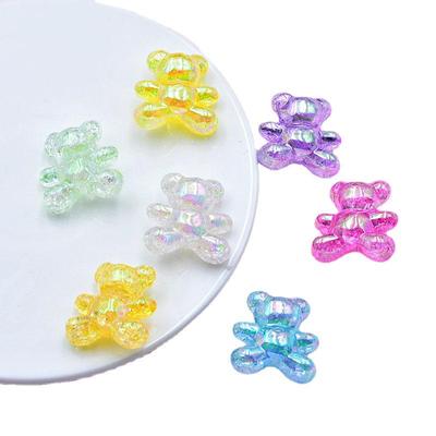 Colorful AB Acrylic Mini Bear Beads for DIY Jewelry and Hair Accessories