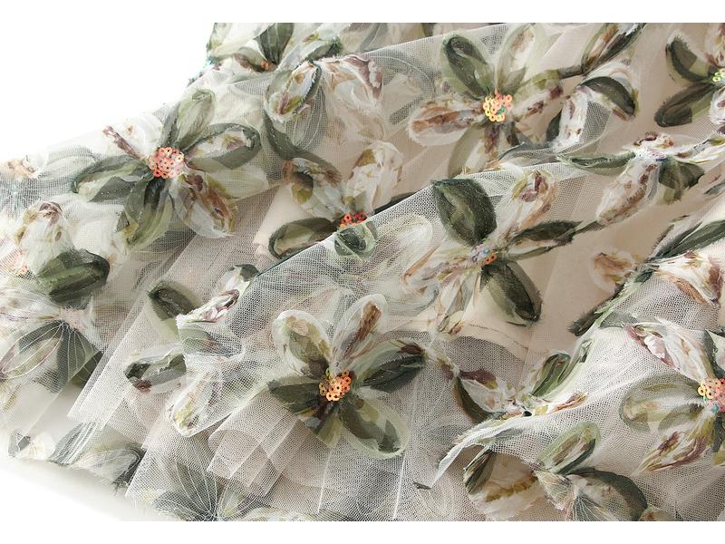 Printemps 2025 Jupe trapèze longue midi en tulle à paillettes - Jupe longue midi dissimulant les hanches