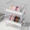 1pc Simple Transparent Tape Cutter, Washi Tape Organizer Storage Holder, Office Tape Dispenser Organizer. School & Teacher Supplies Back To School