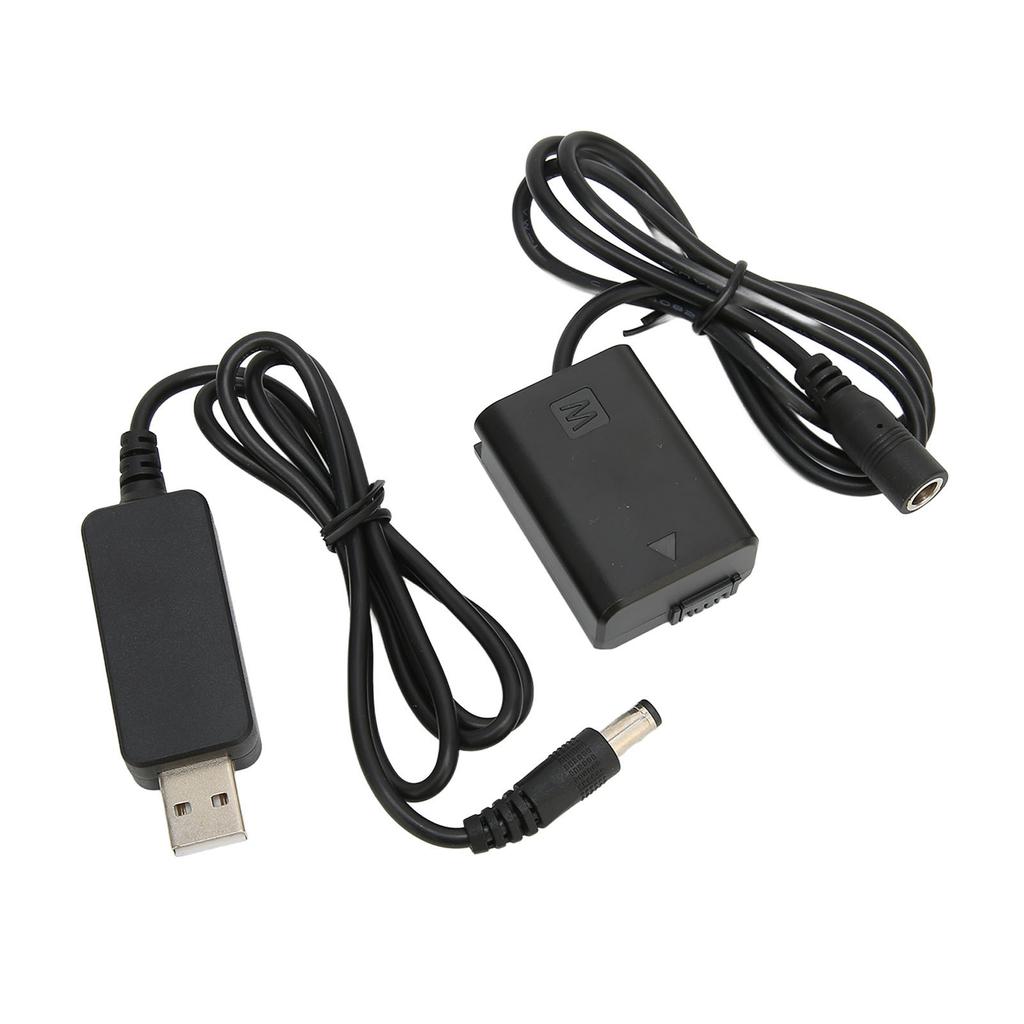 FW50 DC Coupler Black Full Decoding Dummy Battery with USB Adapter Cable for Sony A7R A7 A7S A7S II