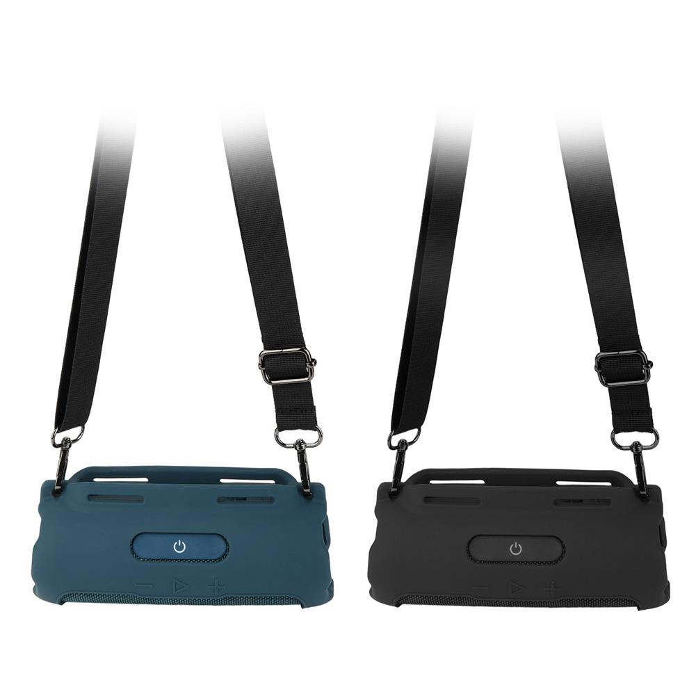 Silicone Case with Shoulder Strap Portable Travel Soft Cover Protective Sleeve Cover for JBL FLIP 7 Bluetooth-compatible Speaker