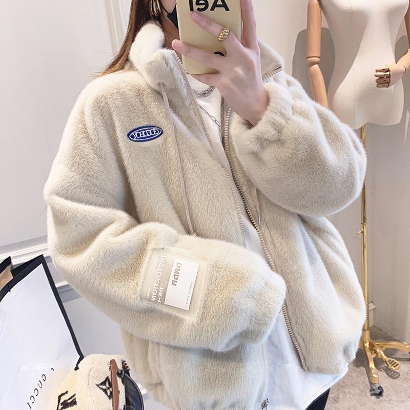 Winter new imitation Rex rabbit wool lamb plush coat women's velvet thickened student loose tide other