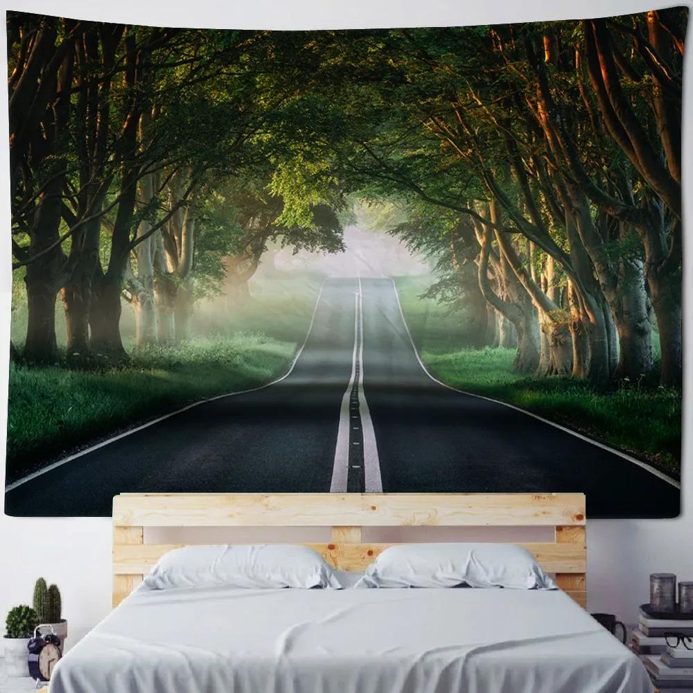Schöne Waldwasserfall-Wandteppich Wohnzimmer Stoff Wandbild Heimdekoration Wandtuch Strand Picknick-Tischdecke Schlafmatte