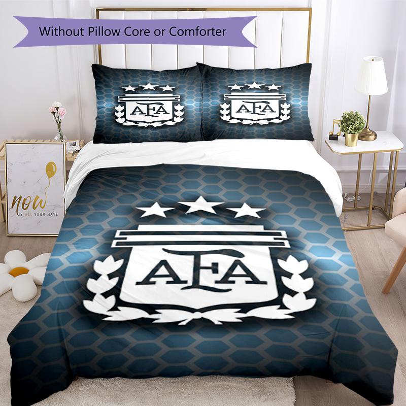 Argentina Football Club Printed Pattern Duvet Cover Set – Includes 1 Duvet Cover and 2 Matching Pillowcases Bedroom Decor Christmas Gifts